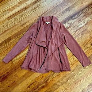 Blu Spero Dusty Pink Faux Suede Zipup Jacket size M